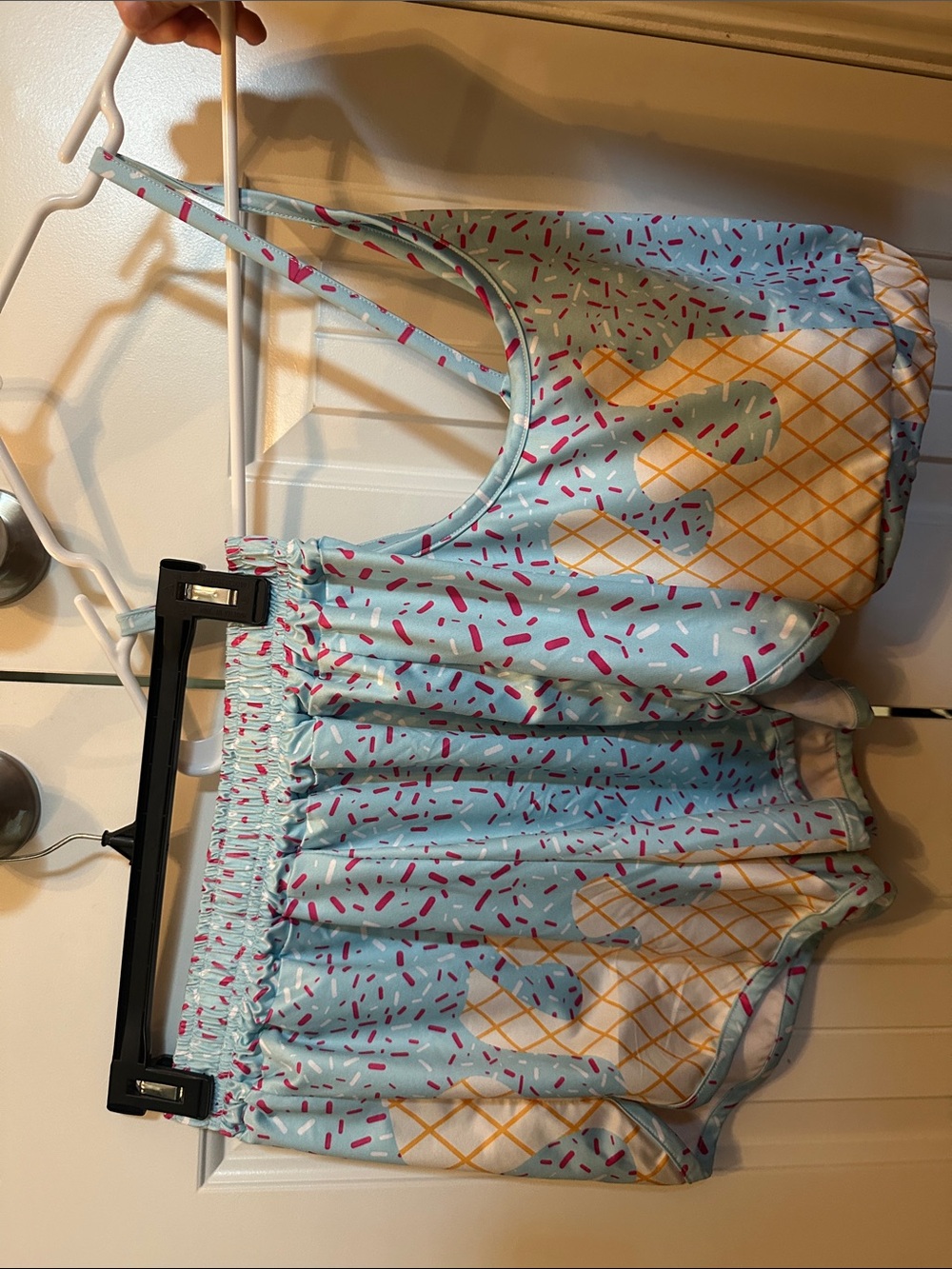 Ice Cream Print Two-Piece Lounge Set - Light Blue & Yellow